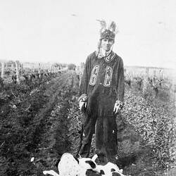 Negative - Hallett Thomas & Dogs, Mildura District, Victoria, circa 1920