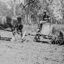 Negative - Planting Potatoes on 'Wyadra' Farm, Tarrawingee, Victoria, circa 1930