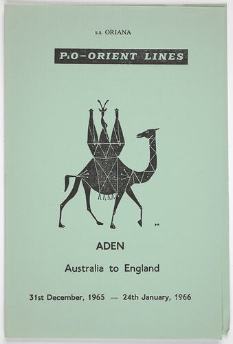 Leaflet - Aden, P&O Orient Line 'Oriana' Port of Call, Australia to England, 1965