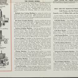 Page of four-folded single broadsheet. Red and black printed text and engine diagrams.