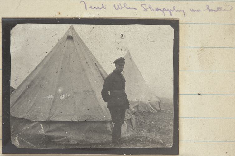 Tent Where Shapley was Killed, Somme, France, Sergeant John Lord, World War I, 1916
