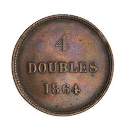 Coin - 4 Doubles, Guernsey, Channel Islands, 1864