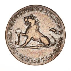 Token - 2 Quartos, Robert Keeling & Son's, Gibraltar, 1810