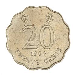 Coin - 20 Cents, Hong Kong, 1994