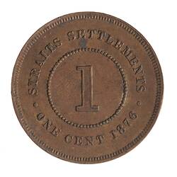 Coin - 1 Cent, Straits Settlements, 1876