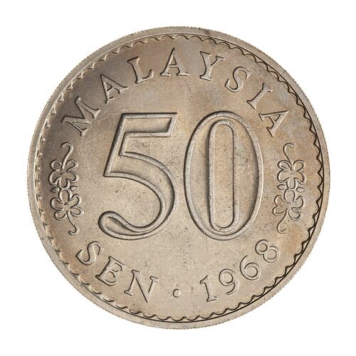 Coin - 50 Sen, Malaysia, 1968