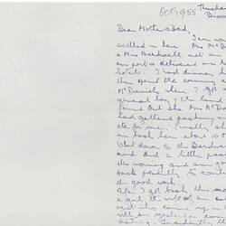 Letter - Hope Macpherson to Her Parents, News from Broome, Oct 1955