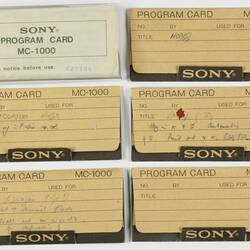 Six Sony program card labels