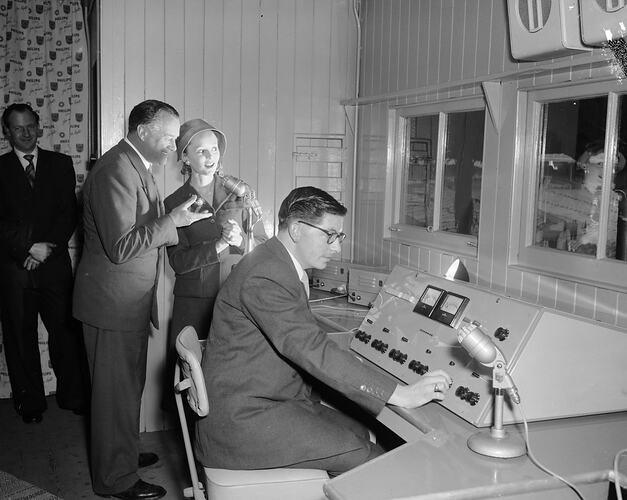 Men and Woman in a Broadcasting Studio, Olympic Games, Melbourne, 1956