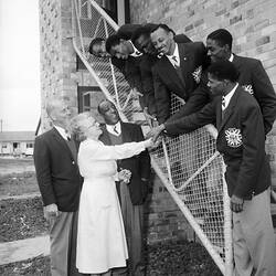 Negative - Jamaican Olympic Team Members at Olympic Village, Heidelberg West, Victoria, Nov 1956