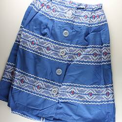Skirt - Blue Cotton, Patterned, Dorothea Dunzinger