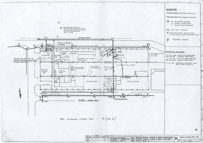 Plan - Kodak Australasia Pty Ltd, 'Storm Water & Sewer (Trade Waste) Lines... Building 8', Coburg, circa 1976