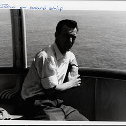 Photograph - John Woods on Deck of MV Fairsea, 1957