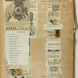 Scrapbook - Kodak Australasia Pty Ltd, Advertising Clippings, Abbotsford, Victoria, 1949-1952