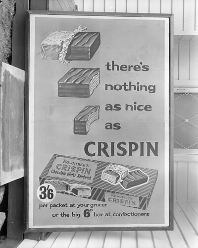 Clarke Advertising, Rowntree's Crispin Advertising Poster, Victoria, 21 Sep 1959