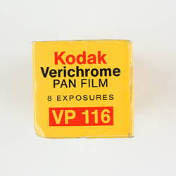 End of film box printed with product details.