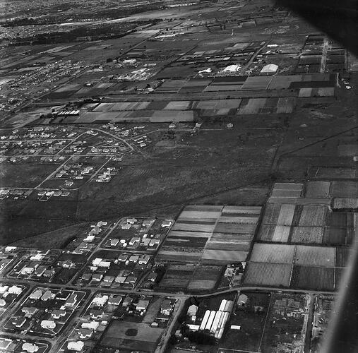 Monochrome aerial photograph of Moorabbin.