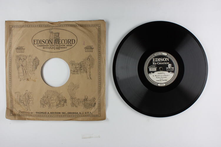 Disc Recording - Edison, Double-Sided, 'El Milagro de la Virgen' & 'Cancion del Ruisenor',1919-1929