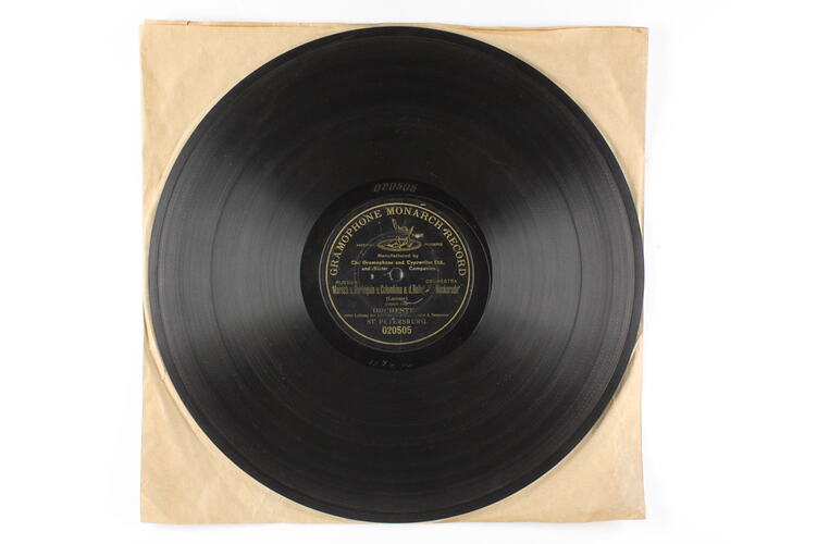 Disc Recording - Gramophone Monarch, Single-Sided, 'Marsch u.Harlequin u. Columbina a. D. Ballet Dio Maskerade', 1905-1909