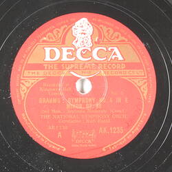 Disc Recording - The Decca Record Co. Ltd., Double-Sided, 'Brahms: Symphony No. 4 In E Minor, Op. 98', 2nd Mov.: Andante Moderato (Concl.) & 3rd Mov.: Allegro Giocoso, Unknown Date
