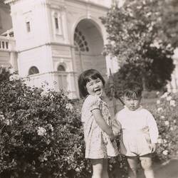 Photograph - Phyllis & Jeffrey Gung, Royal Exhibition Building, Melbourne, circa 1948