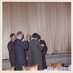 Photograph - Kodak Australasia Pty Ltd, Dr Nellie Fisher Reading Retirement Card, Coburg, Oct 1962