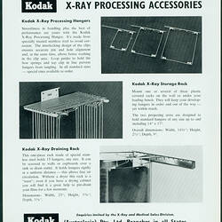 Publicity Flyer - Kodak (Australasia) Pty Ltd, 'X-Ray Processing Accessories', circa 1958-1970