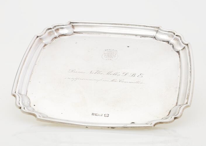 Waiter - Sterling Silver, Presented to Dame Nellie Melba By Music Week Committee, Melbourne, 1921