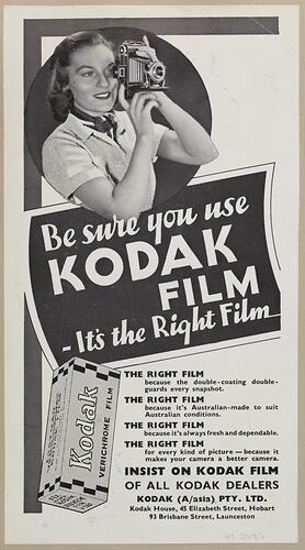Leaflet - 'Be Sure You Use Kodak Film'