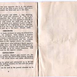 Pages of instruction leaflet, folded open.