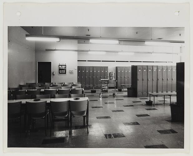 Kodak Australasia Pty Ltd, Section of Male Changing Room, Coburg, circa 1963