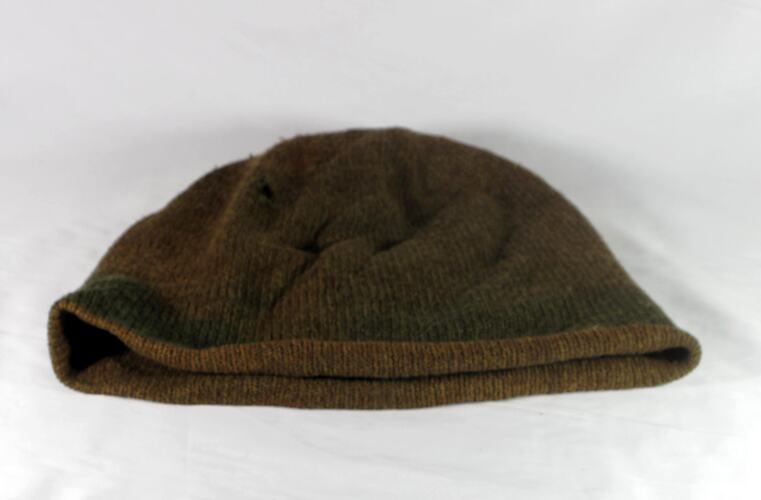Photograph of a Beanie - Brown Wool, Peter Auty, Flowerdale, 2002-2013