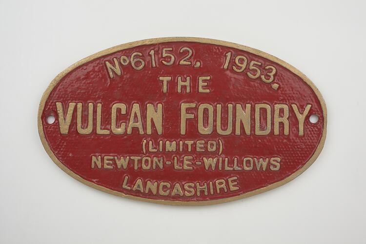 Locomotive Number Plate - Victorian Railways, S Class, 'Edward Henty', 1937