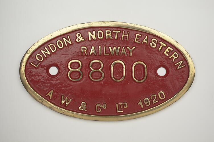 Locomotive Builders Plate - LNER, 1920