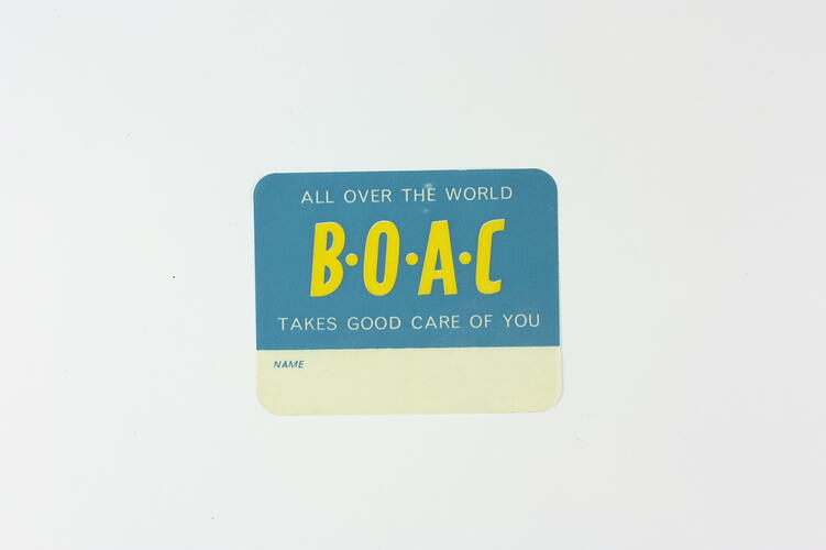 Baggage Label - British Overseas Airways Corporation (BOAC), 1966