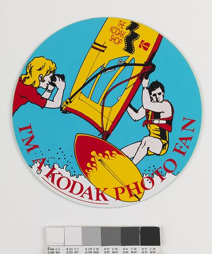 Sticker - Kodak Australasia Pty Ltd, 'I'm a Kodak Photo Fan', Windsurfer