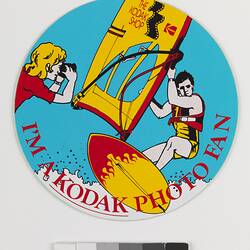 Sticker - Kodak Australasia Pty Ltd, 'I'm a Kodak Photo Fan', Windsurfer, circa 1980s