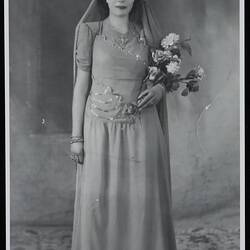Photograph - Bridal Portrait of Yildiz Eyiam (nee Dervish), Feb 1951