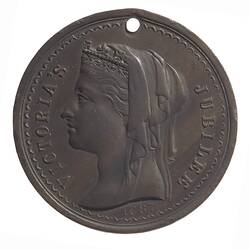 Medal - Jubilee of Queen Victoria, Coburg Shire, Victoria, Australia, 1887