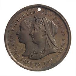 Medal - Diamond Jubilee of Queen Victoria, Shire of Cranbourne, Victoria, Australia, 1897