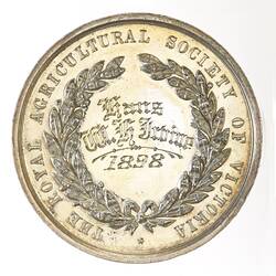 Medal - Royal Agricultural Society of Victoria, Second Prize, Victoria, Australia, 1898
