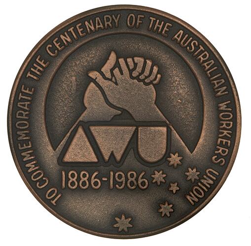 Medal - Centenary of Australian Workers Union, 1986 AD