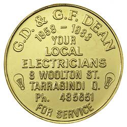 Medal - 25th Anniversary of G.D & G.F. Dean Company, 1983 AD