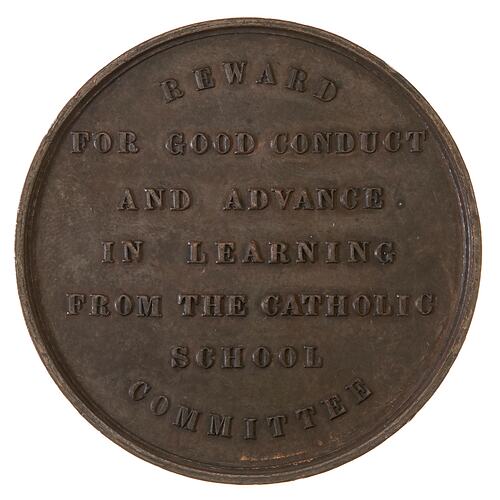 Medal - Catholic School Committee Good Conduct, c. 1862