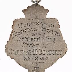 Medal - Scottish Dancing Prize, Wonthaggi Hospital Sports, 1930 AD