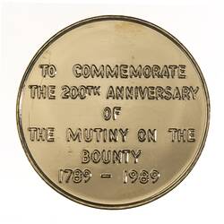 Medal - Bicentenary of the Mutiny on the Bounty, 1989 AD