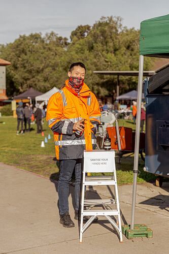Sanitise Your Hands Here', Melbourne Farmers Markets