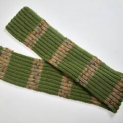 Knitted Scarf, Light Green - by Diana Pullin for the Knit One Warm One Project during COVID-19, Croydon, Victoria, 23 March 2021