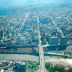 Negative - Aerial View of Melbourne, Facing North from Yarra River, 1967