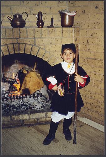 Iole Crovetti Marino's Great Nephew Luke Wearing Sardinian Regional Dress, Eltham, Jun 1996::